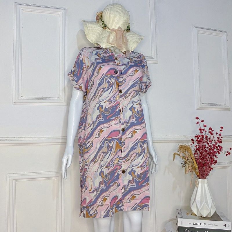 DASTER PENDEK FULL KANCING / DASTER KERAH