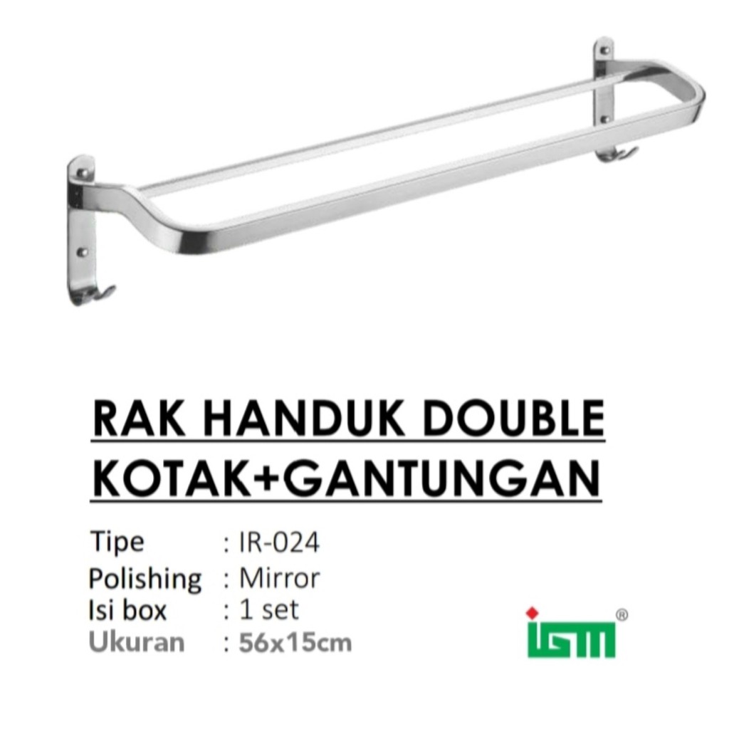 TERHEMAT IGM IR-024 RAK HANDUK DINDING GANTUNGAN HANDUK KAMAR MANDI