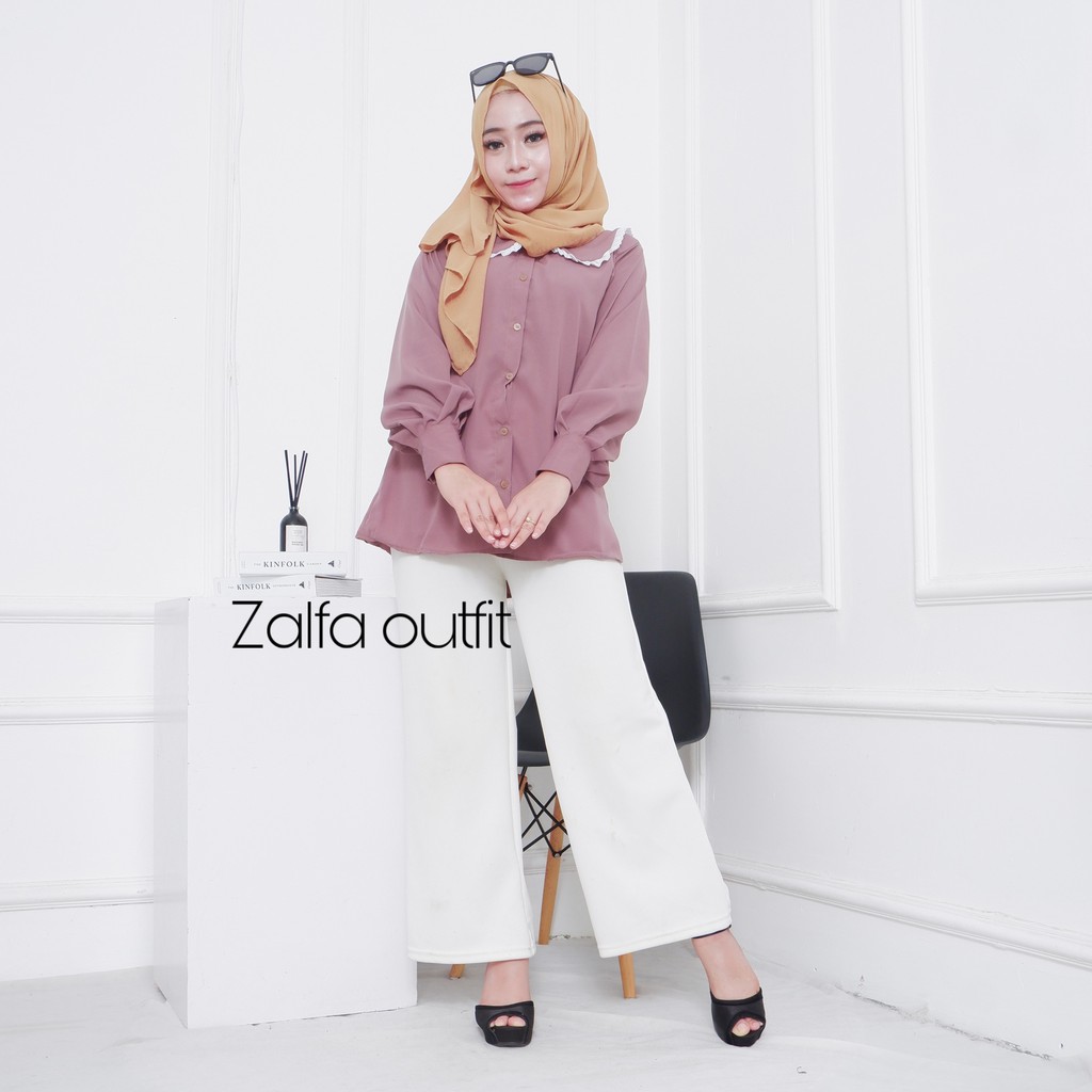 SABRINA blouse by ZALFA OUTFIT / kemeja polos / kemeja kekinian