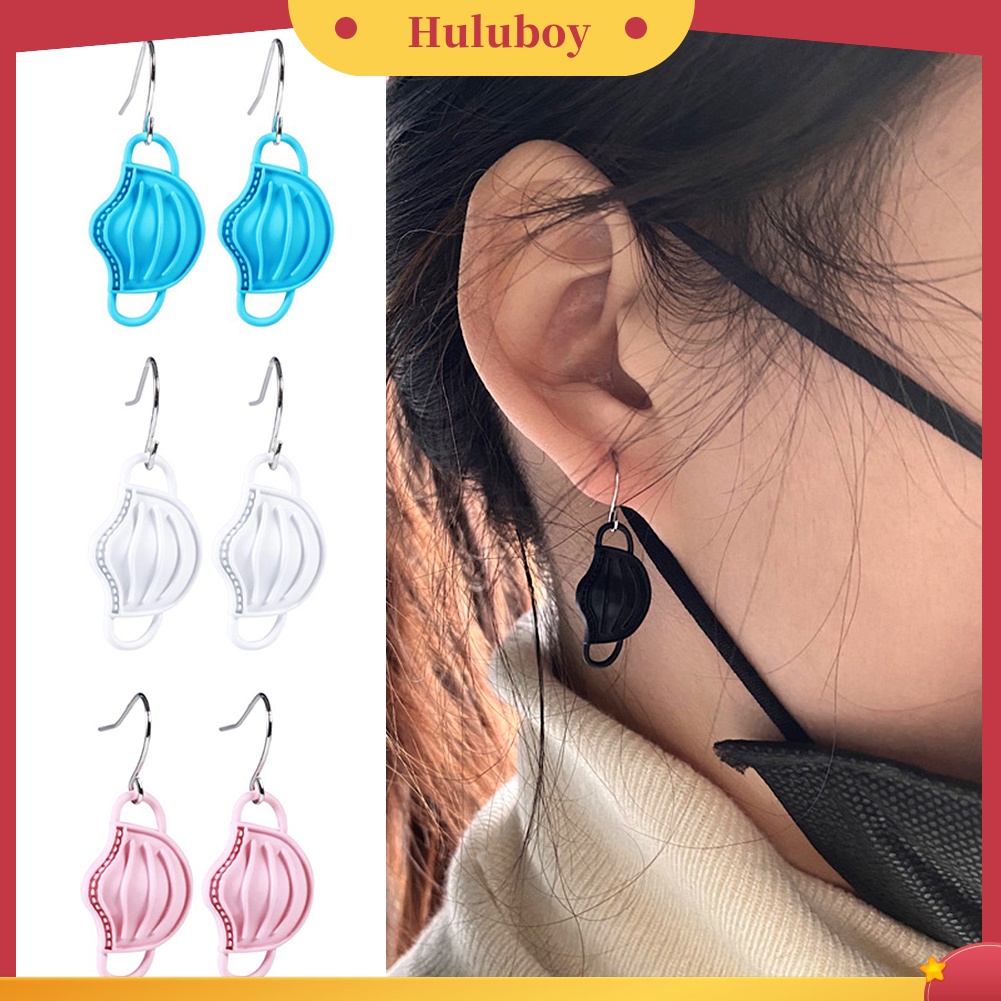 Hu Hu Hu Hu Hu Alat Bantu Pasang Kacamata♡ Anting Kait Gantung Wanita Bahan Alloy Desain Wajah Kartun Untuk Pestaclubhadiah