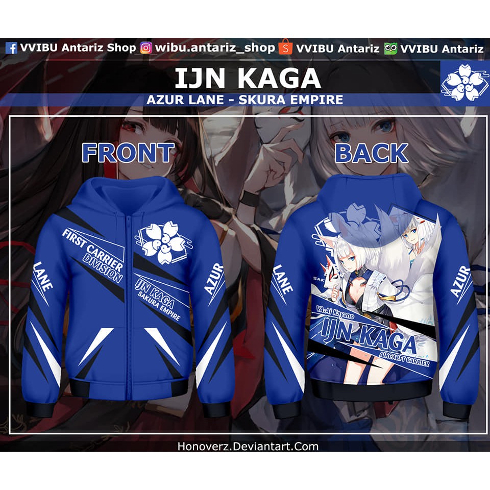Jaket Hoodie Fullprint Anime Azur Lane IJN Kaga