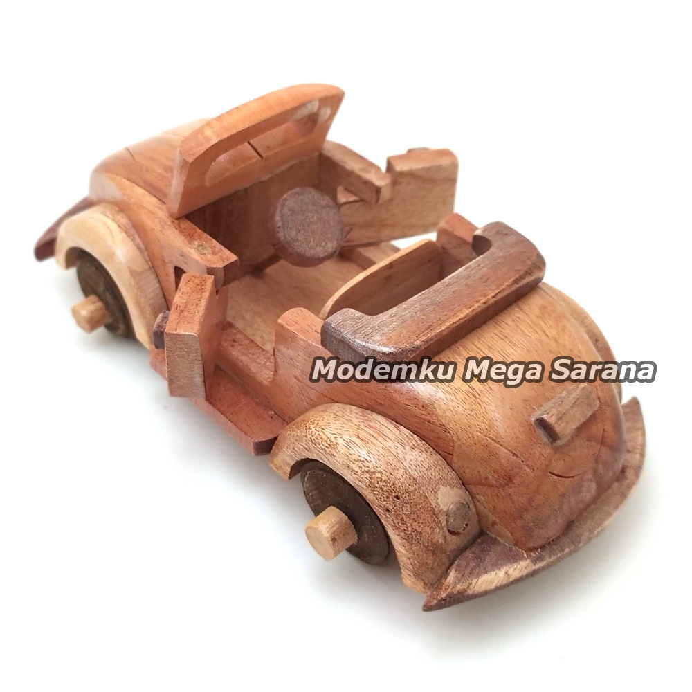 Miniatur Mobil VW Kayu Tanpa Tutup 18x9x6 cm