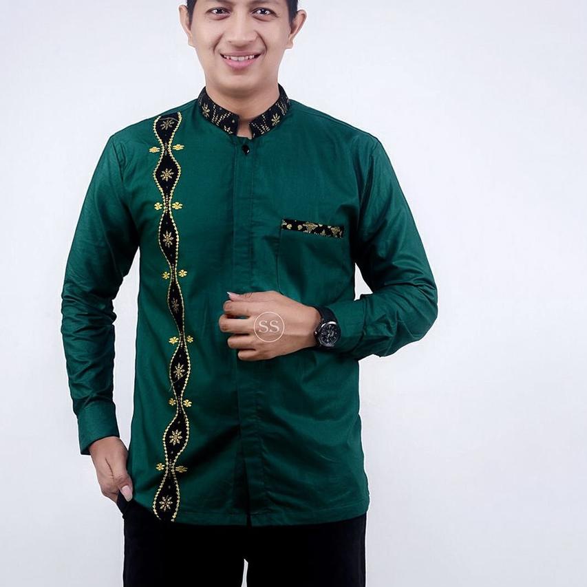 [F_00] BAJU KOKO PRIA MUSLIM IJO BOTOL BATIK HENDRIK 41 READY STOCK 