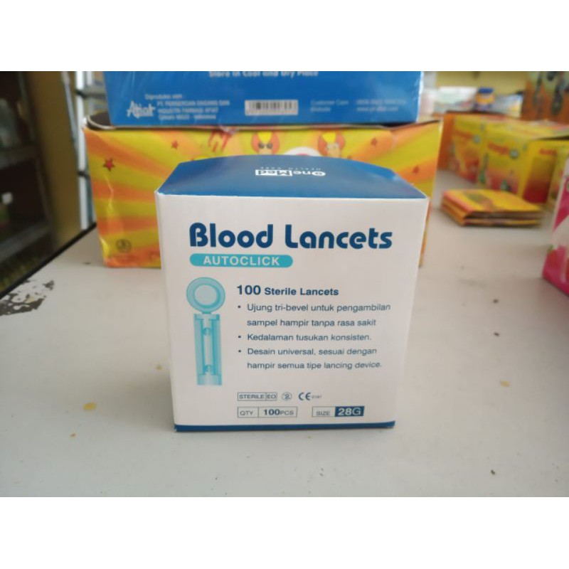Jual Blood Lancet Onemed 28G Jarum untuk cek darah Blood Lancet Gea Blood Lancets 28 G 100