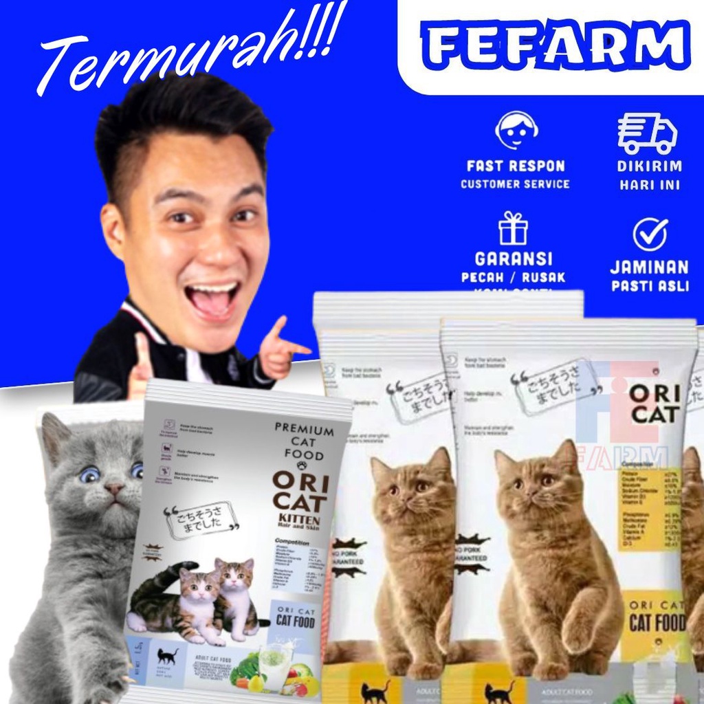 Pakan Kucing Ori Cat Kitten Adult Makanan Kucing Kering Hair And Skin FEFARM