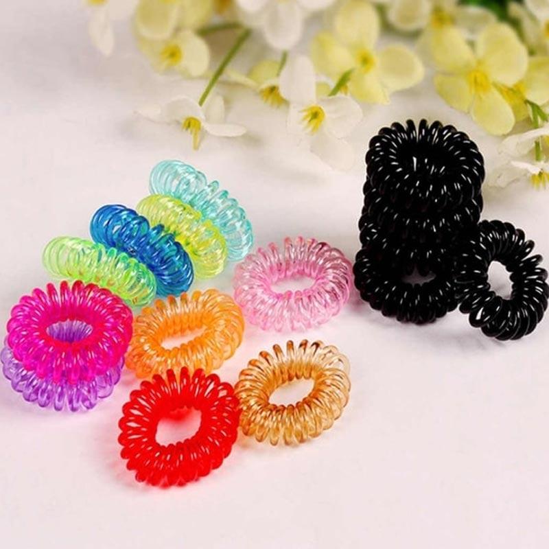 IKAT KARET RAMBUT SPIRAL MINI BENING/ KUNCIRAN RAMBUT MINI SPIRAL WARNA BENING SATUAN RANDOM