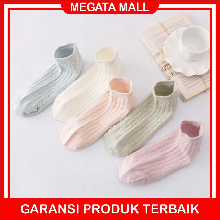 ♫ Megata ♫ A111 Kaos Kaki Wanita Motif Polos Style Fashion Korea Women Sock Import Murah