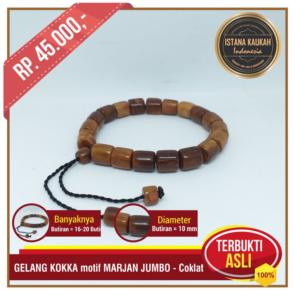 Gelang  Kaukah Asli Gelang  Kokka  Motif Marjan Jumbo 