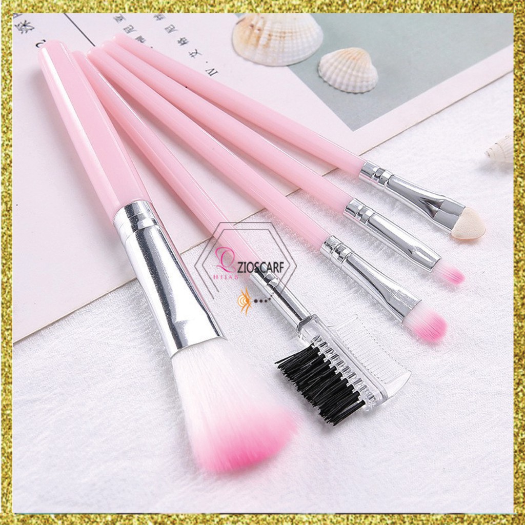 SET BRUSH MAKE UP 5IN1 / SET ALAT MAKE UP IMPORT / SET BRUSH KOSMETIK MX1028 zio