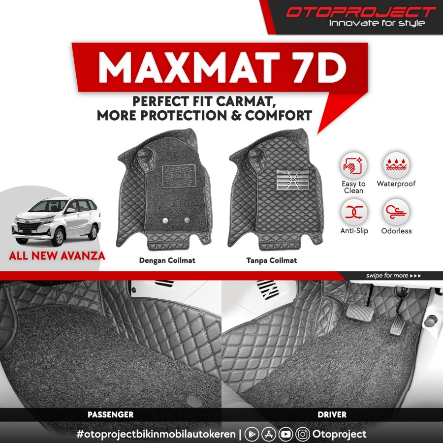 Karpet 7D Maxmat Otoproject Full Bagasi All New Avanza Xenia Veloz 2022