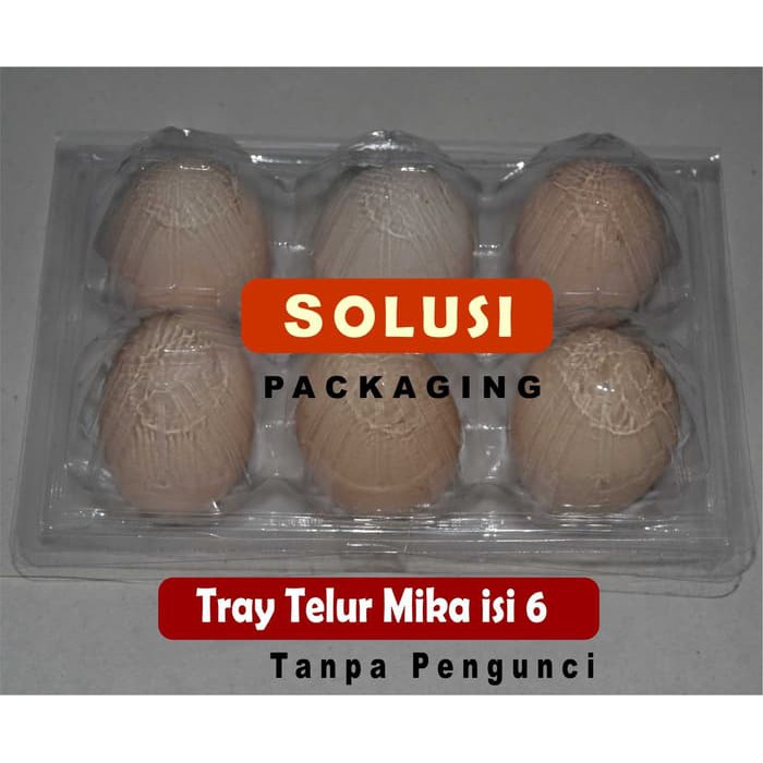 

KEMASAN TRAY TELUR MIKA ISI 6 / TEMPAT TELUR / MIKA TELUR ISI 6