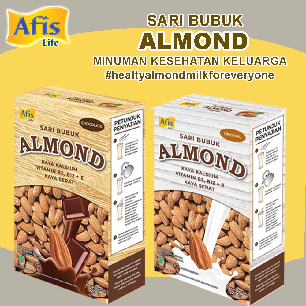 [BUY 1 GET 1] Afis Susu Almond Sari Bubuk Almond Plus Madu Untuk Anak Dan Dewasa-BELLA SHOP