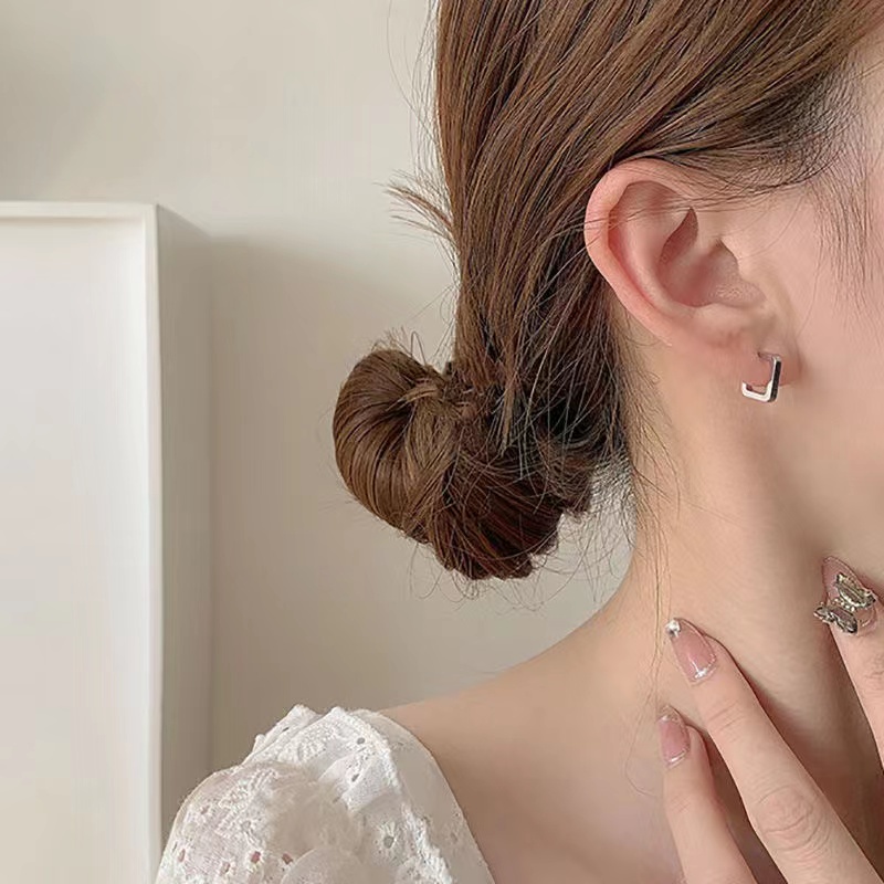 IFYOU 3pcs / set Anting Stud Bentuk Lingkaran Warna Silver Gaya Korea Untuk Wanita