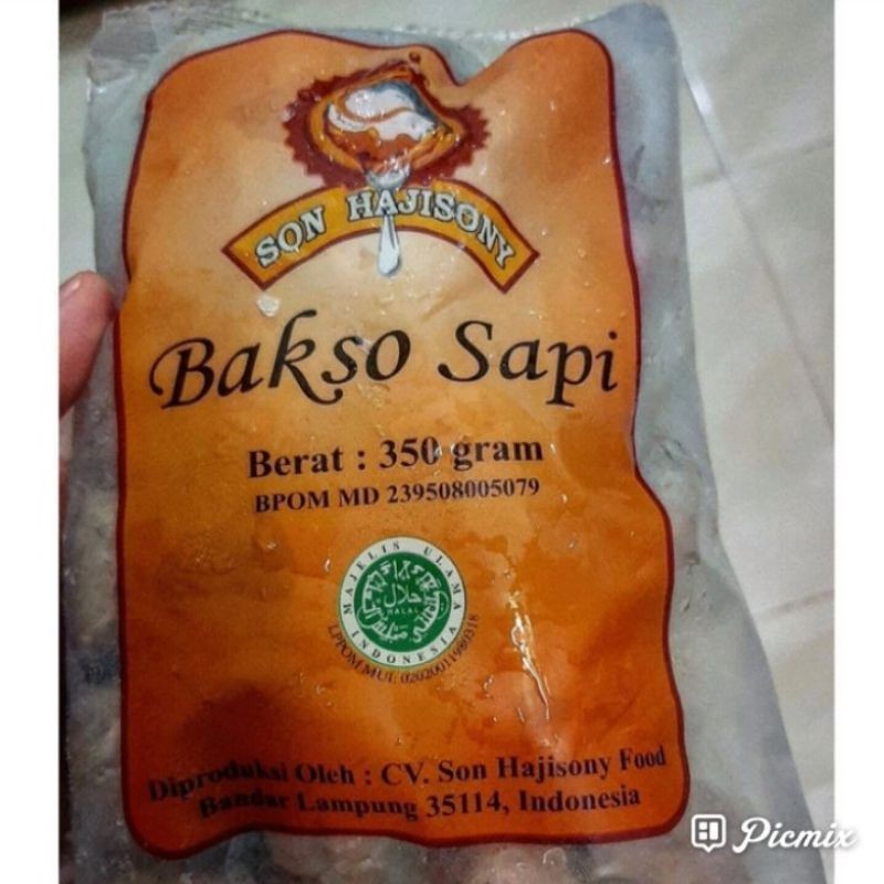 

Bakso Sony Sapi Kecil + Bumbu Son Haji Sony Lampung 350gr TERMURAH