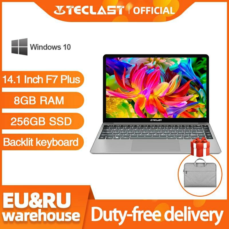Teclast F7 Plus Laptop 14.1 inch Notebook RAM 8GB 256GB SSD Windows 10 Intel Gemini Lake N4100