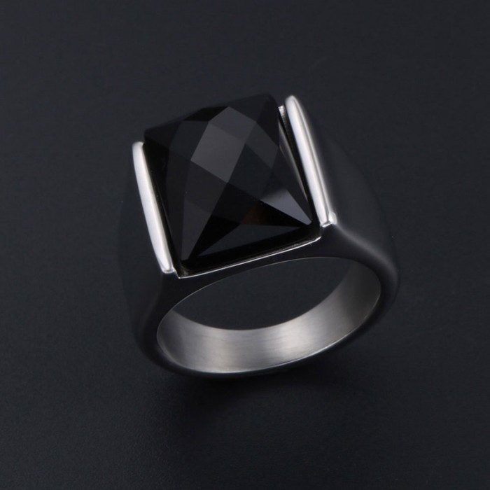 COD!! CINCIN BATU NATURAL KECUBUNG HITAM ONYX BLACK MEWAH TITANIUM PRIA C147