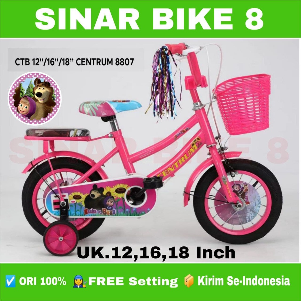 Sepeda Anak Perempuan MINI CENTRUM CT 8807 Ukuran 12 16 18 Inch