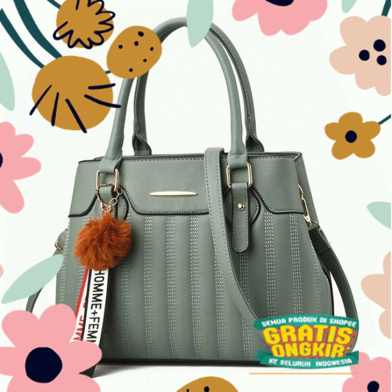 Putih Hitam Polos cewek anak perempuan sekolah casua / Tas Bahu Tas Ibu Pengajian Tas ala korea Bata