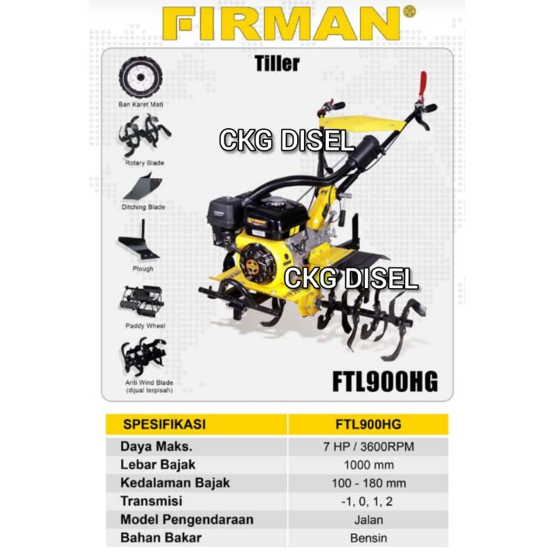 Cultivator Traktor FTL 900 HG FTL900HG (Gear Type)