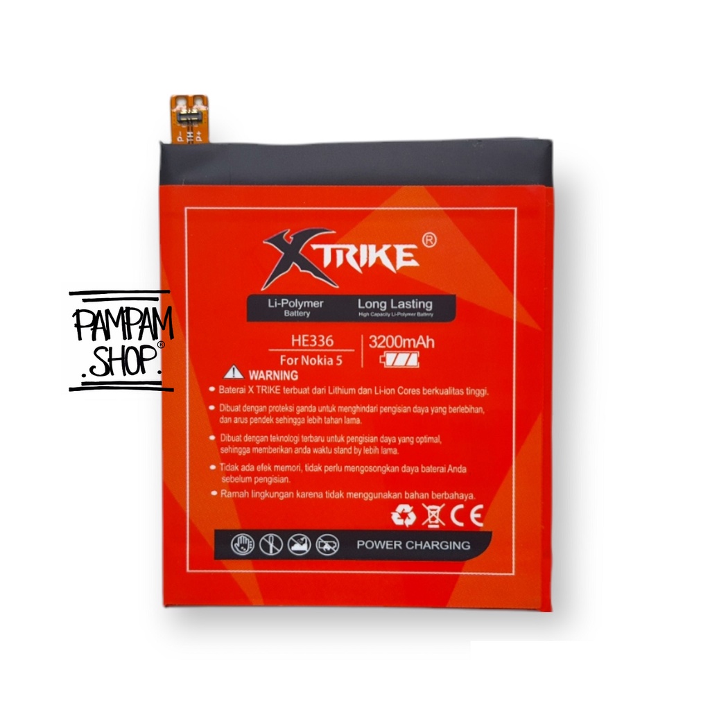 Baterai XTRIKE Double Power Original Nokia 5 HE336 Batre Batrai Battery Ori Handphone HP