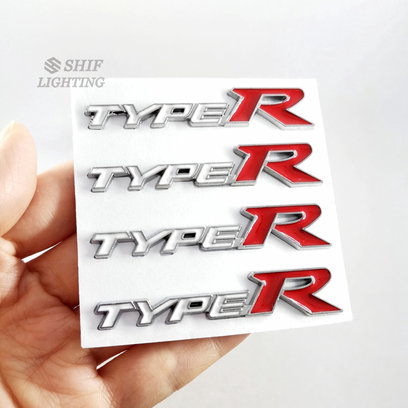 4pcs Stiker Emblem Metal Tipe R Untuk Stir Mobil Civic