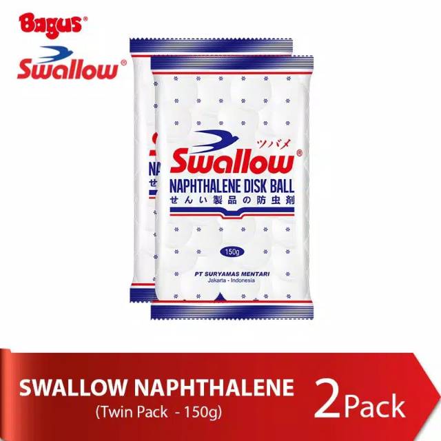 ((TWIN PACK ))SWALLOW NAPHTHALENE 150GR (PUTIH)