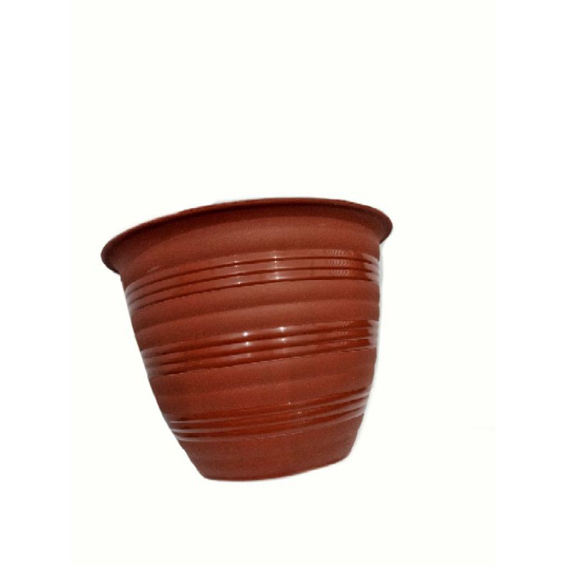 Pot bunga 18 cm warna coklat / terracotta