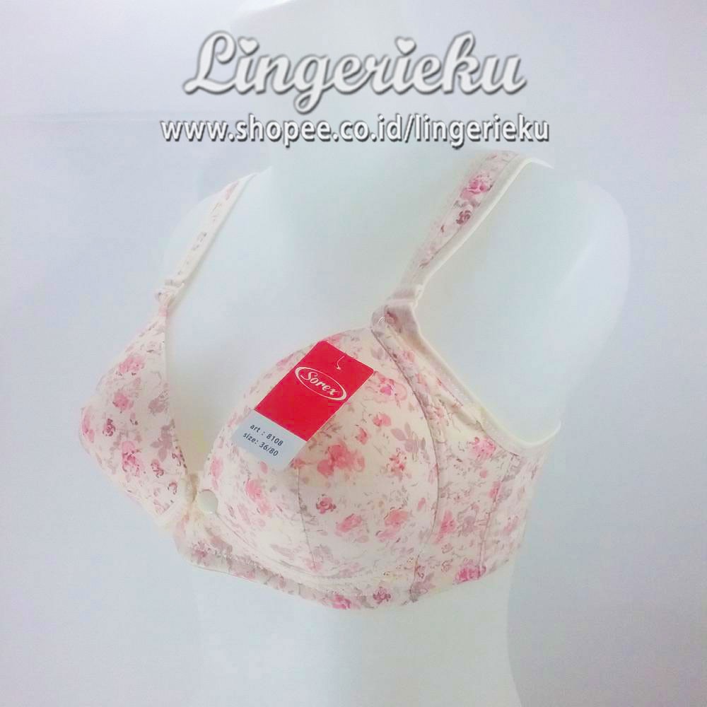 Sorex 8108 BH Bra Menyusui Maternity Bra Motif Bunga Cantik Tanpa Kawat