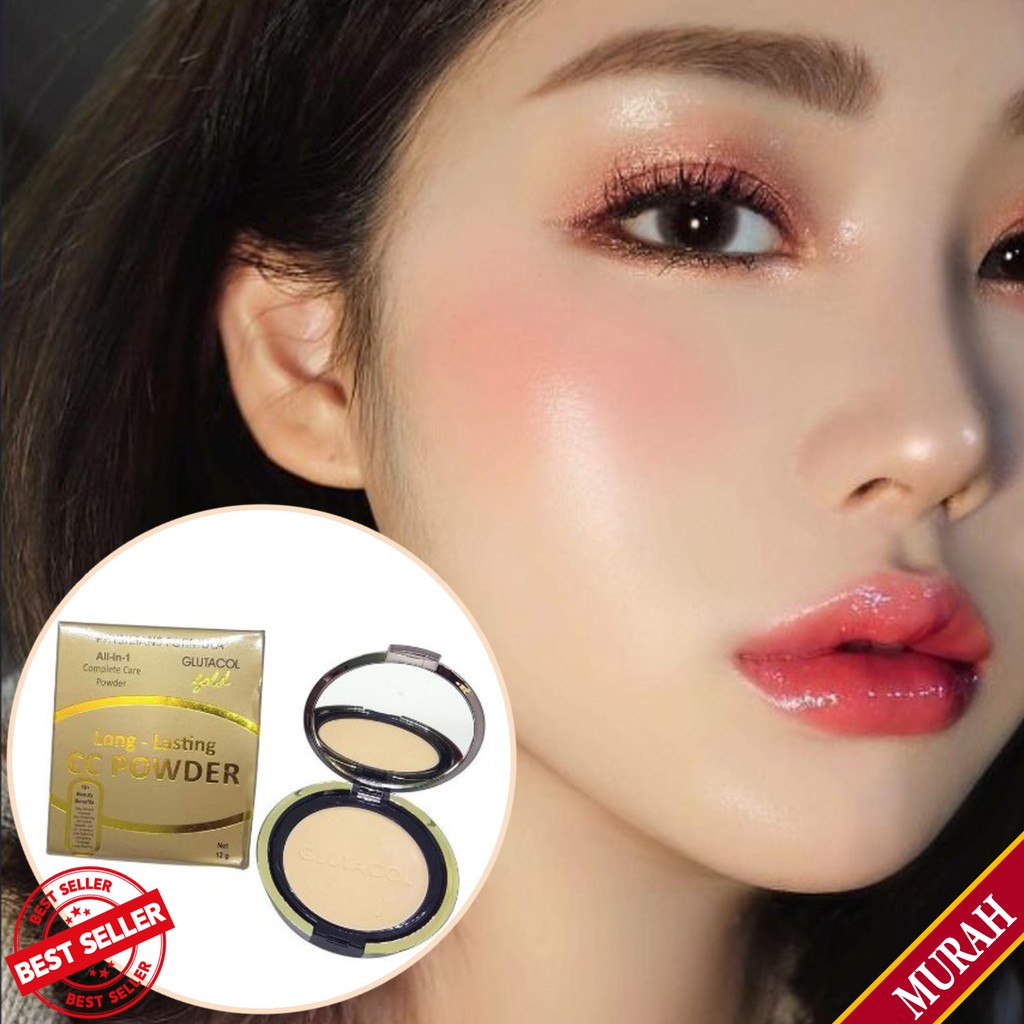 Terlaris Bedak Wajah Glowing Putih Tahan Lama Anti Sinar Uv Waterproof Tahan Air Anti Luntur Glutacol Longlasting Cc Powder2g75b Shopee Indonesia