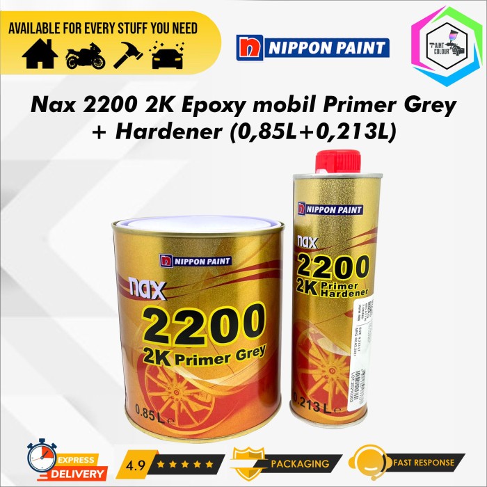 Nax 2200 2K Epoxy mobil Primer Gray + Hardener 1L Set