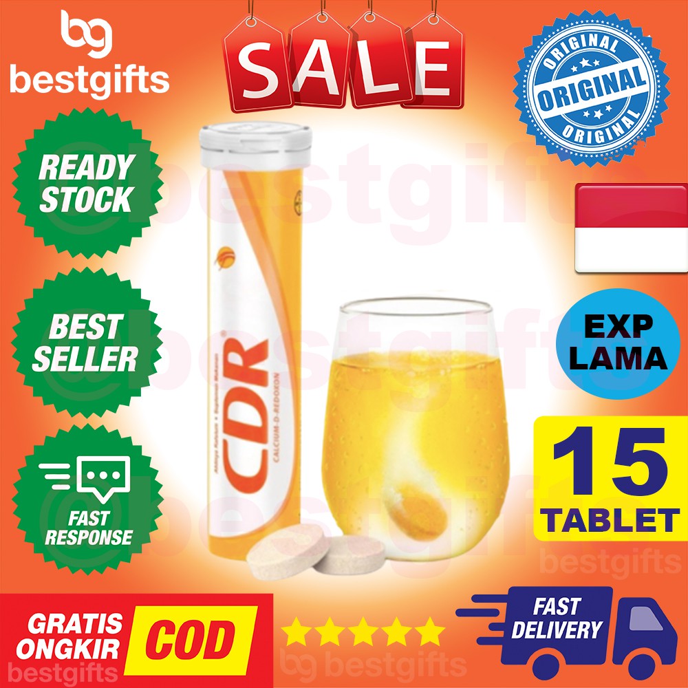 CDR CALCIUM D VITAMIN VIT C D B6 ANTIOKSIDAN KEKEBALAN DAYA TAHAN TUBUH RASA JERUK ORANGE