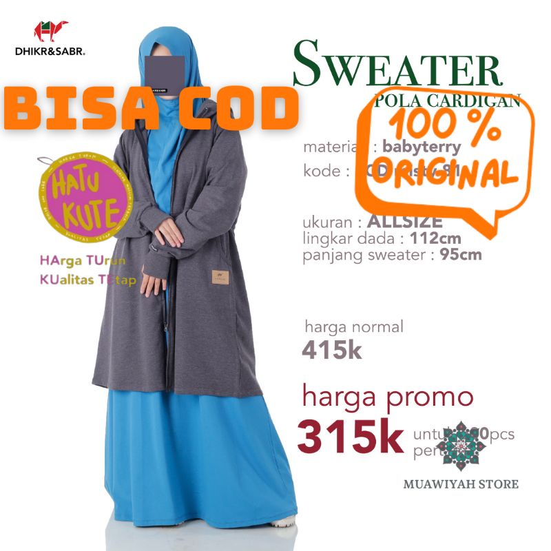 Promo Sweater Cardigan Terbaru Dhikr And Sabr Misty 81