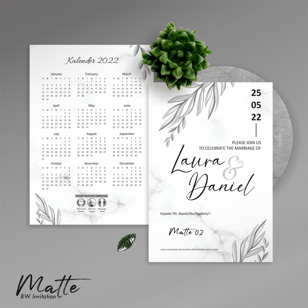 UNDANGAN GLOSSY BW MENGKILAP - UNDANGAN MATTE BW DOFF MEWAH SIMPLE - UNDANGAN NIKAH HITAM PUTIH