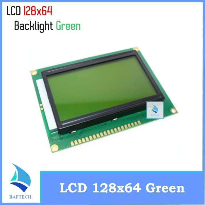 LCD 128x64 12864 Green Backlight LCD for Arduino or Raspberry Hijau