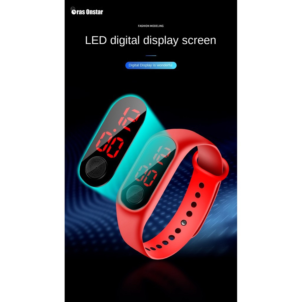 Jam Tangan Digital Elektronik Pria Sport Watch Led Rubber Strap Jam Tangan Unisex Untuk Olahraga COD-8