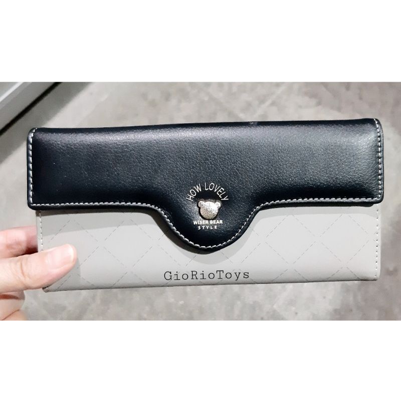 Dompet Wiser Bear - Dompet Panjang Wanita Model Simple Elegan Bahan Kulit PU - Dompet Wanita Fashion