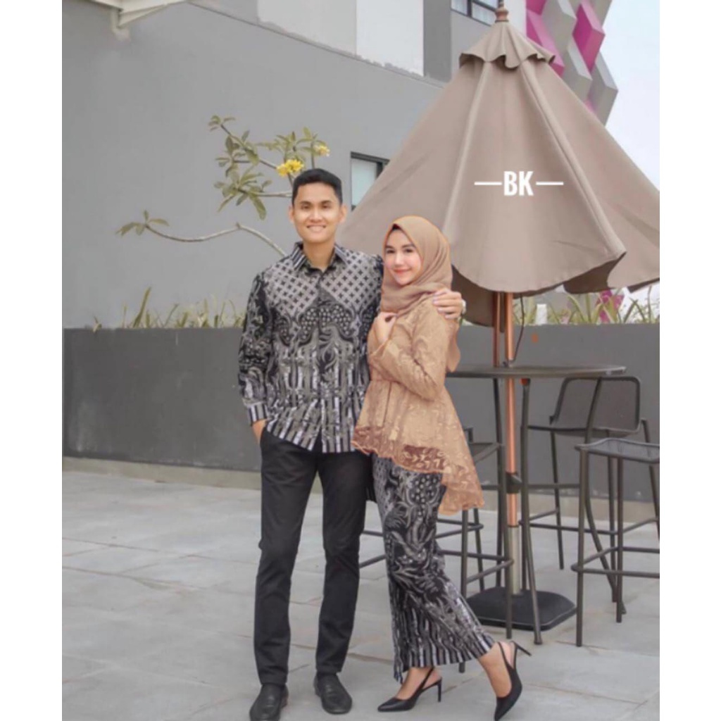 KHANSABATIK [READY JUMBO] BATIK COUPLE ANDHINI SET BRUKAT KEBAYA COUPLE ANNABEL PINGUIN BAJU LAMARAN FASHION MUSLIM DRESS KONDANGAN BAJU SARIMBIT COUPLE PASANGAN PACAR KELUARGA BAJU WISUDA KEKINIAN BRUKAT MIX VELVET TILLE MUTIARA PAYET JAHIT TANGAN