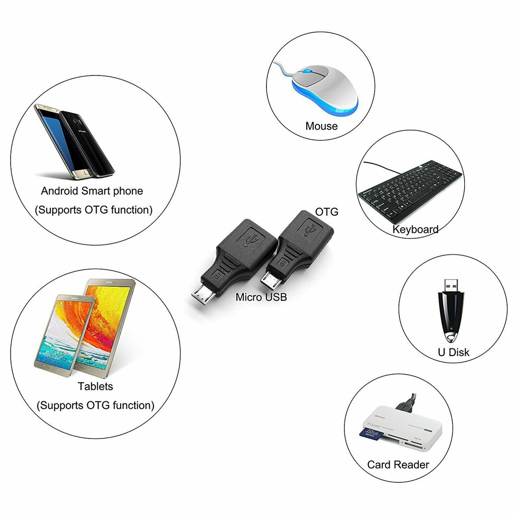 Micro USB 2.0 Male to USB Female OTG Adapter Converter Konektor Android Handphone