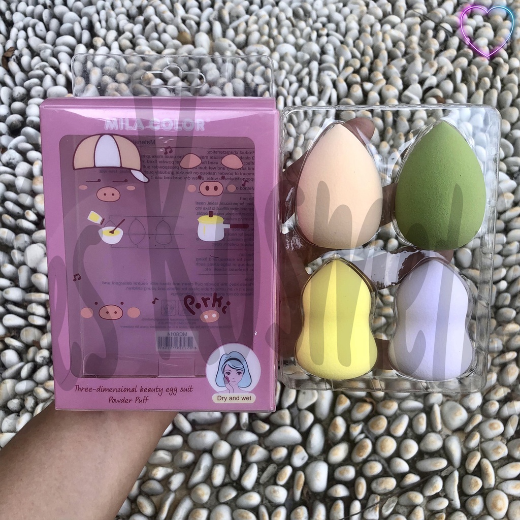 Mila Color Beauty Blender Sponge 1 set isi 4 Pcs / Grosir Kosmetik