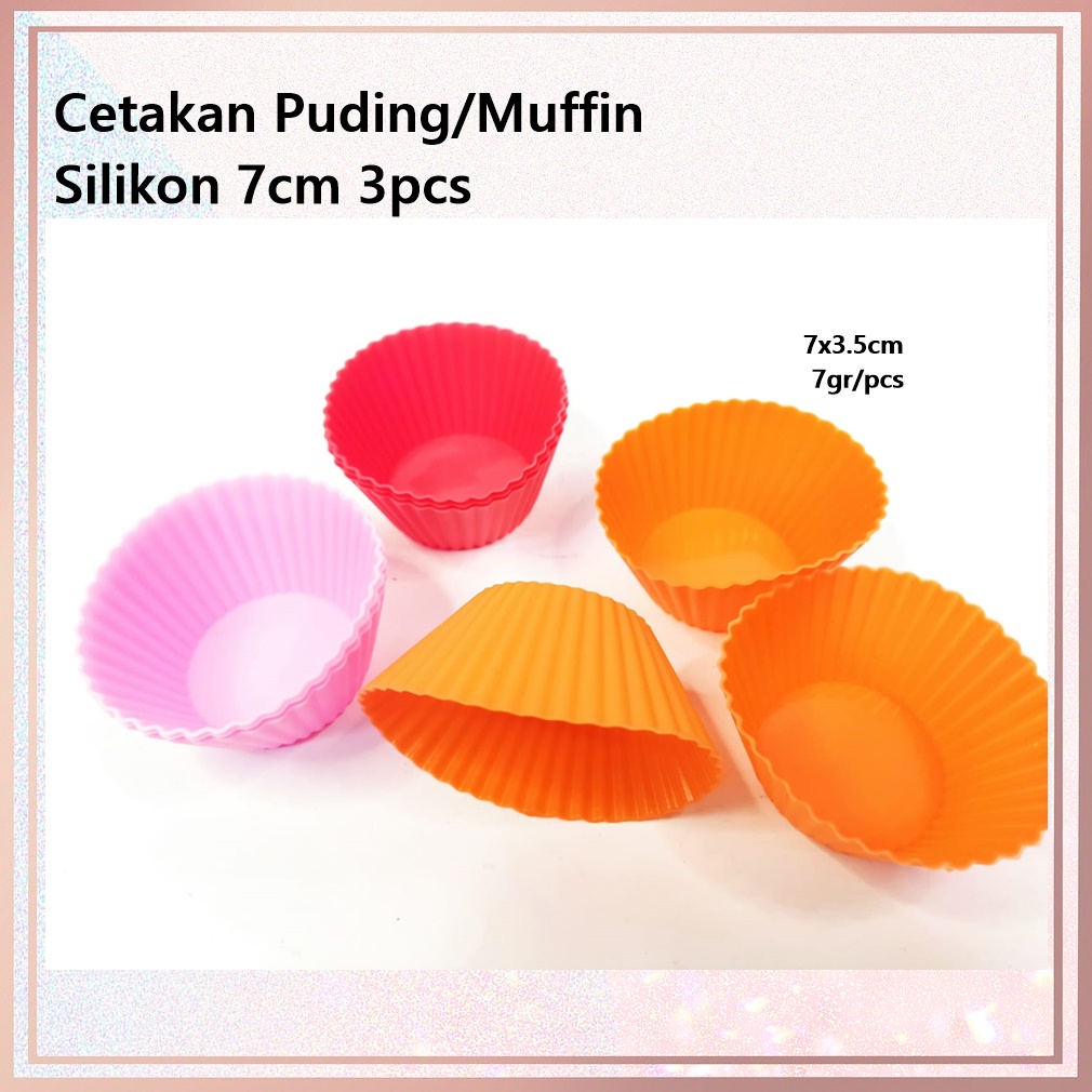 Cetakan Muffin Silikon 7cm Isi 3's