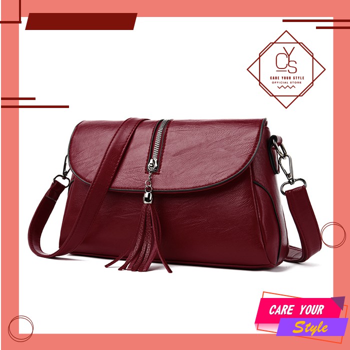 CYS Tas Selempang Wanita Sling Bag Slempang Murah Bahan Import Grosir Kulit PU Shoulder Bag Women T177