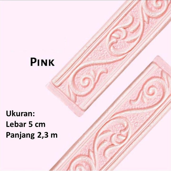 [COD] Wallpaper Bata sticker 3D Foam 3mm Warna Warni / Wallpaper sticker brick 3D Foam rekat anti air-List Pink