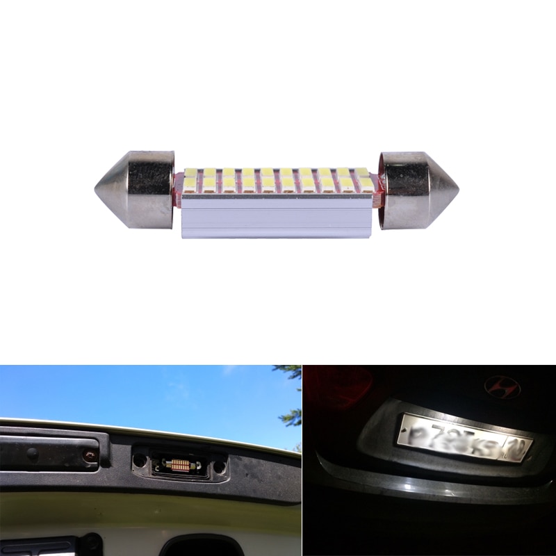 1pc Lampu Led Canbus Festoon C10W C5W 31mm 36mm 39mm 42mm 5000k Warna Putih Untuk Interior Mobil