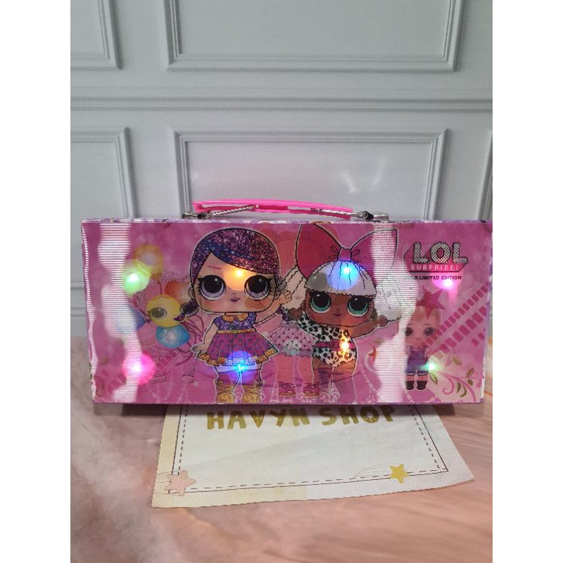 kotak pensil KODE password ada LAMPU/pencil case/KODE LED-LOL kodeLED