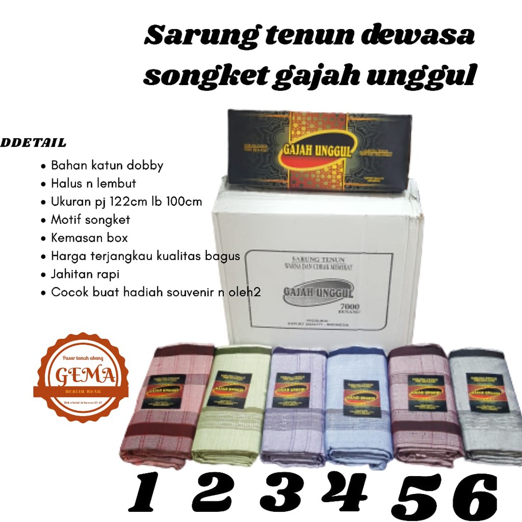 sarung tenun dewasa gajah ungul motif songket