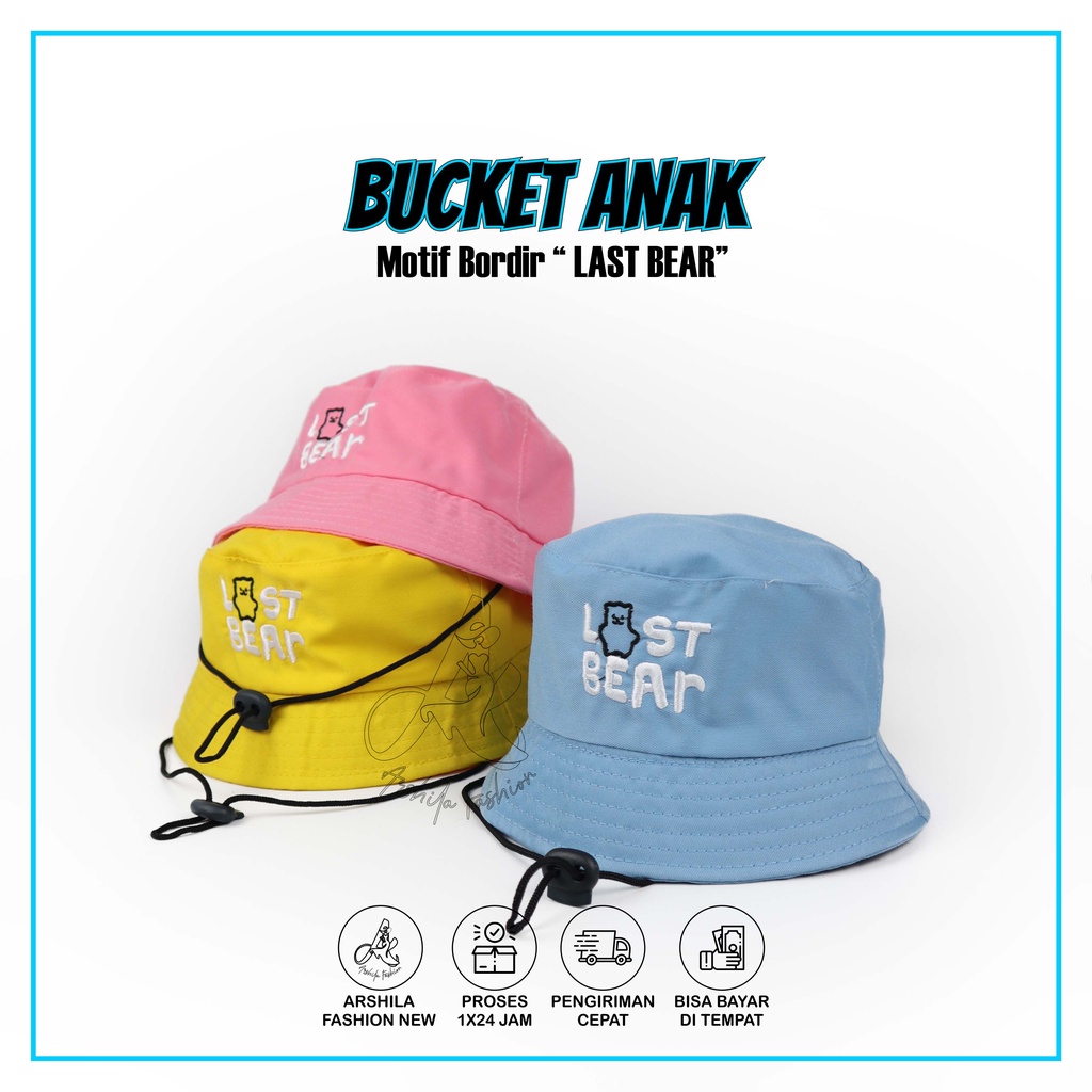 Topi Bucket Anak Bordir Last Bear Laki Laki Perempuan