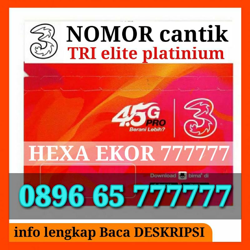 nomor cantik tri hexa 777777 ekor