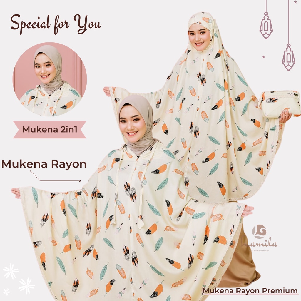 Mukena Rayon Premium Terbaru Mukenah Dewasa Jumbo Motif Lucu Remaja 2in1 Resleting Travel Semarang B