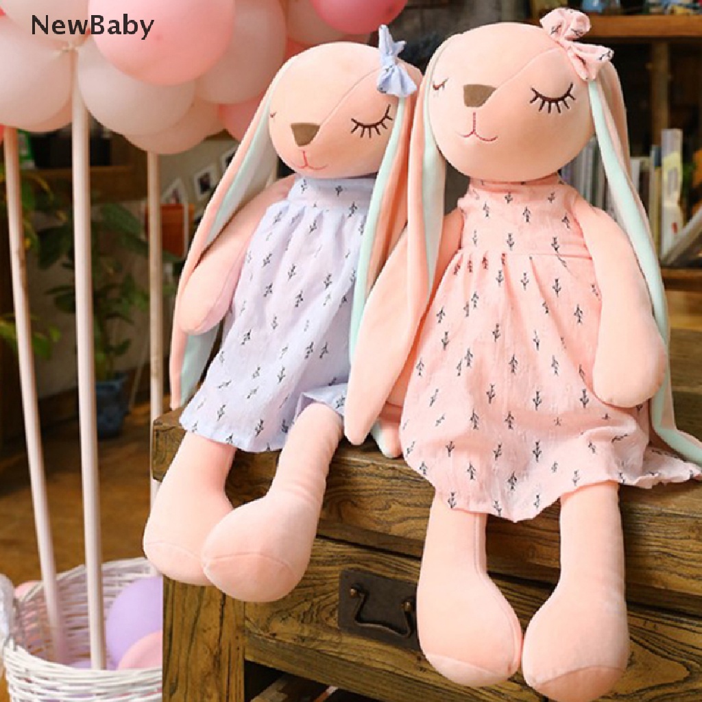 Mainan Boneka Kelinci Telinga Panjang Bahan Plush Untuk Bayi
