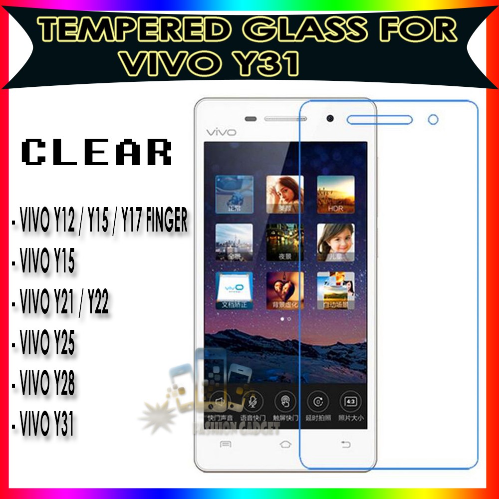 TEMPERED GLASS VIVO Y12 VIVO Y15 VIVO Y17 FINGER VIVO Y21 VIVO Y22 VIVO Y25 VIVO  Y28 VIVO Y31 ANTI GORES KACA TEMPER GLASS